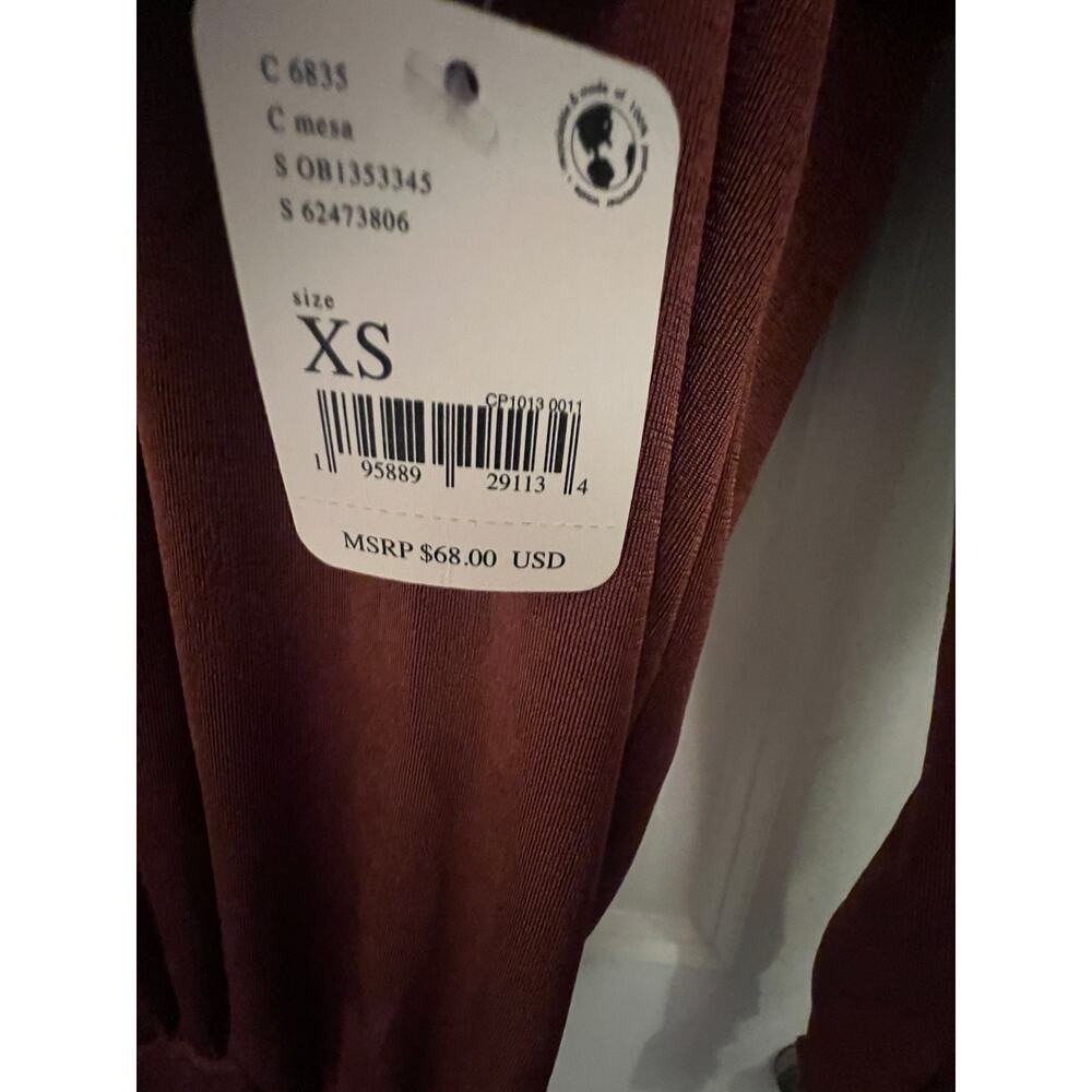 Free People Intimately kaya long sleeve Mesa Brown Keyhole neckline bodysuit NWT - Picture 6 of 9